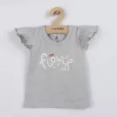 2-részes pamut együttes New Baby Happy Flower szürke