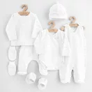 7-részes baba együttes újszülötteknek New Baby I AM fehér