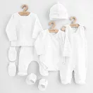 7-részes baba együttes újszülötteknek New Baby I AM fehér