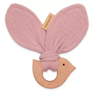 Baba rágóka madárral New Baby Bird pink