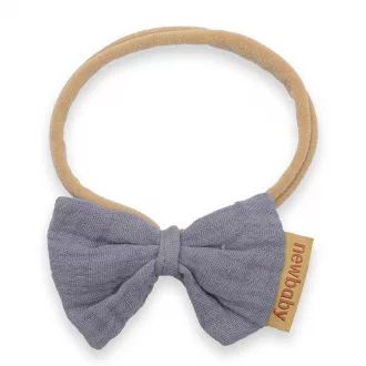   Puha muszlinból készült fejpánt csecsemőknek New Baby grey