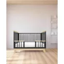 Gyerekágy leesésgátlóval New Baby MARCUS 120x60 cm grafit/természetes