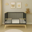 Gyerekágy leesésgátlóval New Baby MARCUS 120x60 cm grafit/természetes