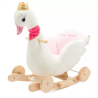   Hintajáték kerekekkel és dallammal, Baby Mix Hattyú, fehér