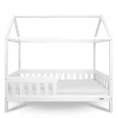 Gyermek ház alakú ágy korláttal és ágyráccsal New Baby CASTELLO 160x80 cm fehér