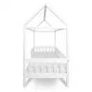 Gyermek ház alakú ágy korláttal és ágyráccsal New Baby CASTELLO 160x80 cm fehér