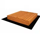 Zárható fa homokozó padokkal és tetővel gyerekeknek Baby Mix 120x120 cm szürke