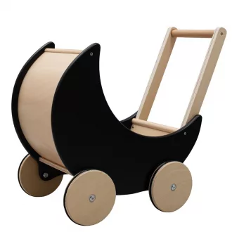   Fa babakocsi, járókeret gyerekeknek 2in1 Montessori Baby Mix fekete