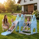 Gyerek csúszda hintával 3 az 1-ben baby blue