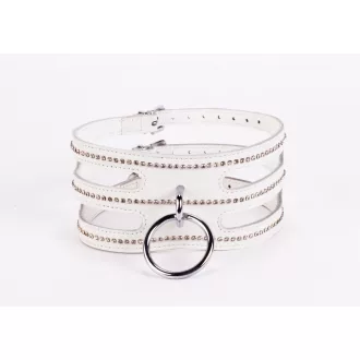 Designer Traingo Collar Made in Calf Softy Leather White