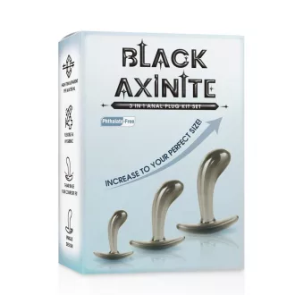Black Axinite 3 in 1 Anal Plug Kit Set I