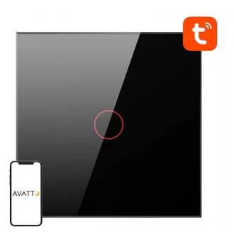   Avatto Érintőkapcsoló WiFi TS02-EU-B1 Single TUYA (fekete)