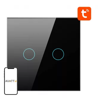   Avatto ZigBee ZTS02-EU-B2 érintőkapcsoló Dual TUYA (fekete)