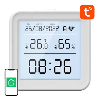   Gosund S6 intelligens hőmérséklet- és páratartalom érzékelő (LCD kijelző, háttérvilágítás)