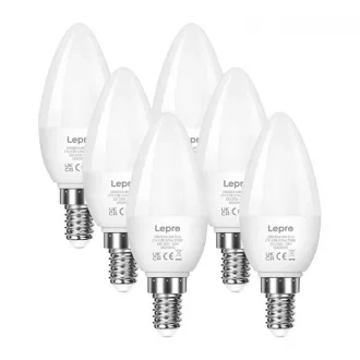   LEPRO 600059-WW-EU-6 E14-es LED-izzó, gyertya alakú, 4,2 W (40 W), 470 lm, 2700 K, E osztály