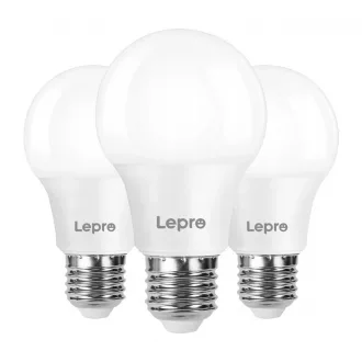   LEPRO 100089-WW-EU-3 LED-izzó, E27, A60, 8,5 W (60 W), 806 lm, 2700 K (meleg fehér), 180°, 3 darabos csomag