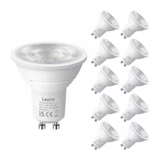   LEPRO 200082-DW-EU-10 GU10 LED-izzó, 3,6 W, 345 lm, 6500 K, 38°, E energiaosztály, 10 db.