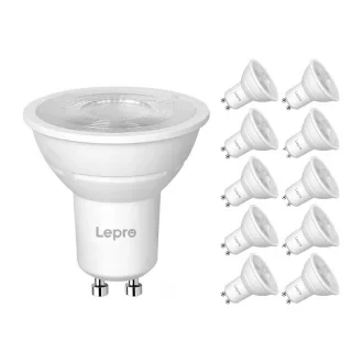   LEPRO 200084-WW-EU-10 GU10 szabályozható LED-izzó, 4,5 W, 345 lm, 2700 K, 38°, 10 darabos csomag