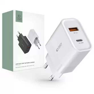   Tech-Protect C30W Hálózati Töltő adapter PD 30W / QC3.0 fehér