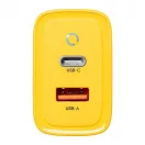 Tactical Microgrid GaN 45W Töltő, USB-A + Type-C, Sárga