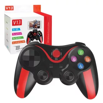   Techsuit - Vezeték nélküli Kontroller (V13) - Bluetooth V4.0, 2.4G, 400mAh, Univerzális - Piros