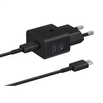   Samsung Töltő szett USB-C adapter QC Type-C kábellel 25W fekete (EP-T2510XBE)
