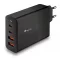 NGS fekete 100W Hálózati Töltő PD3.0 - 2 db USB-C + 2 db USB-A kimenettel