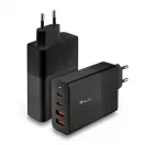 NGS fekete 100W Hálózati Töltő PD3.0 - 2 db USB-C + 2 db USB-A kimenettel