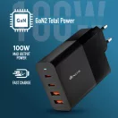 NGS fekete 100W Hálózati Töltő PD3.0 - 2 db USB-C + 2 db USB-A kimenettel
