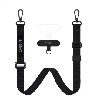 Tech-Protect C6S fekete Crossbody pánt mobiltelefonhoz