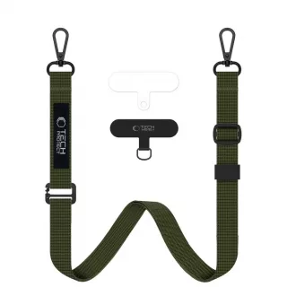   Tech-Protect C6S sötétzöld Crossbody pánt mobiltelefonhoz