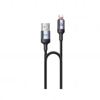 YESIDO CA129L 12W TYPE-C/LIGHTNING 1,2M 2A kábel fekete