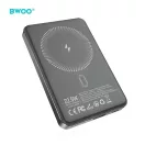BWOO P82 BO külső akkumulátor 10000 mAh 15 W vezeték nélküli töltéssel sötétszürke