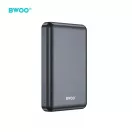 BWOO P82 BO külső akkumulátor 10000 mAh 15 W vezeték nélküli töltéssel sötétszürke
