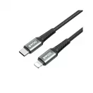 BWOO fonott USB-C–Lightning kábel 3m 30W, fekete
