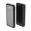 Forever külső akkumulátor TB-411 ALLin1 10000 mAh USB-C + Lightning + microUSB kábelekkel fekete
