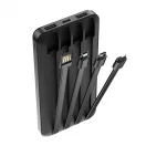 Forever külső akkumulátor TB-411 ALLin1 10000 mAh USB-C + Lightning + microUSB kábelekkel fekete