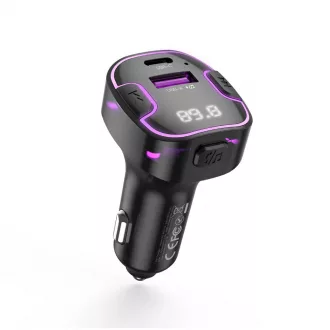   XO BCC12 Bluetooth MP3 FM-transzmitter és autós töltő 3,1A fekete