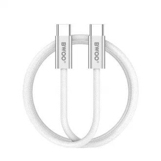 BWOO 240W fonott USB-C - USB-C kábel 1 m fehér