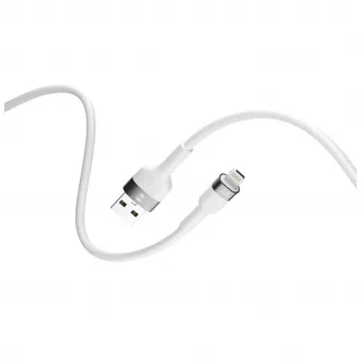 Forever rugalmas USB–Lightning kábel 1,0 m, 2,4 A, fehér