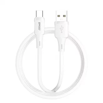 BWOO 3A X329C szilikon kábel USB–USB-C 1 m fehér