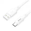 BWOO 3A X329C szilikon kábel USB–USB-C 1 m fehér
