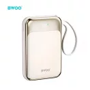 BWOO P80 PD 20W 10000 mAh külső akkumulátor USB-C kábellel és kijelzővel, arany