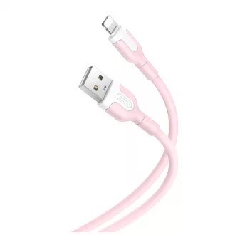 XO NB212 USB - Lightning kábel 1,0 m 2,1 A rózsaszín