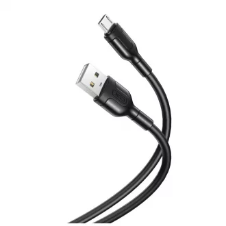 XO NB212 USB–microUSB kábel, 1,0 m, 2,1 A, fekete