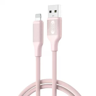 XO NB265 USB–Lightning kábel 1,0 m 2,4 A rózsaszín