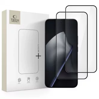   Edzett üveg kijelzővédő TECH-PROTECT GLASS FIT+ 2-PACK XIAOMI 15T / 15T PRO készülékhez fekete
