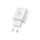TECH-PROTECT NCA45W-GAN 2-PORT hálózati töltő PD 45W / QC3.0 + TYPE-C kábel fehér