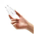 TECH-PROTECT NCA45W-GAN 2-PORT hálózati töltő PD 45W / QC3.0 + TYPE-C kábel fehér