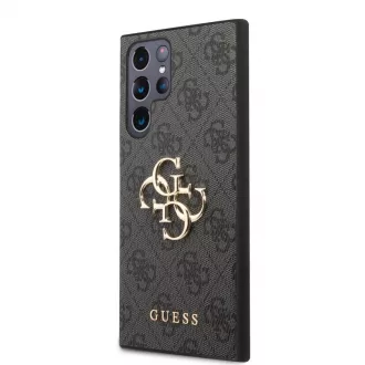   Guess PU 4G Metal Logo tok Samsung Galaxy S23 Ultra készülékhez szürke